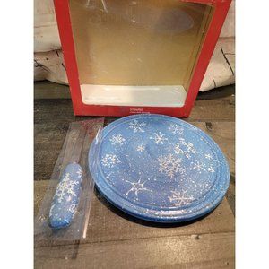 Sonoma snowfall cheese plate knife xmas‎ decor